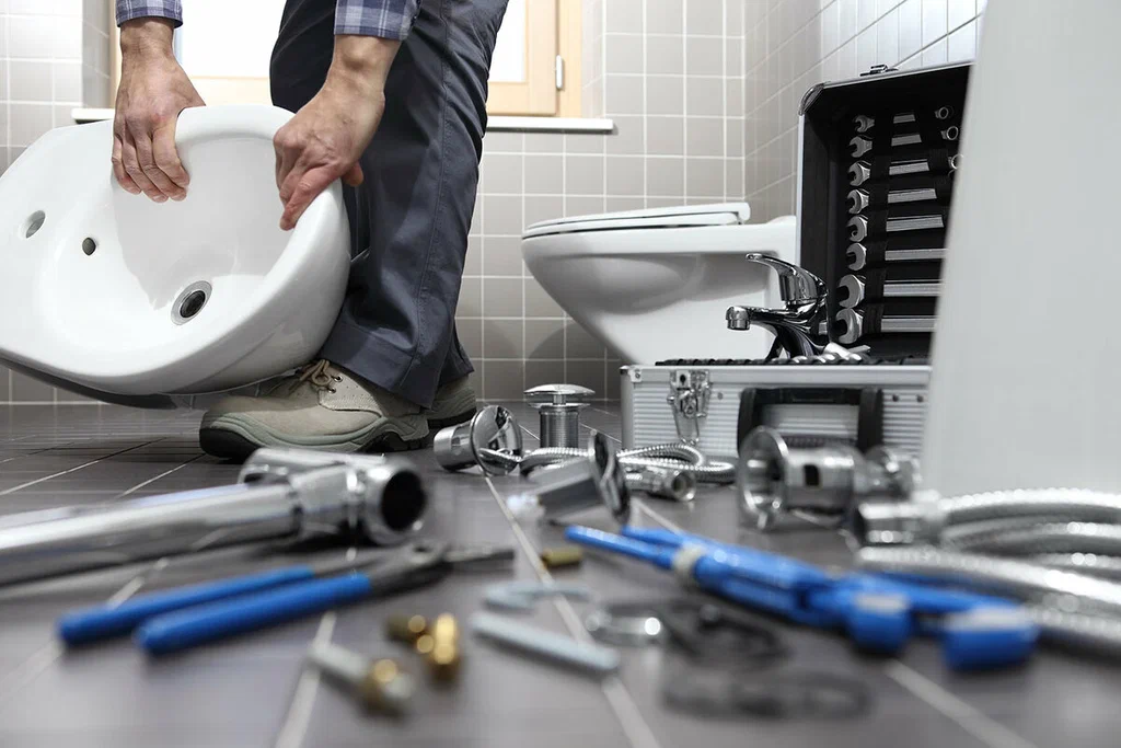Plumbing tools prepared for a bathroom repair in Jacksonville Beach